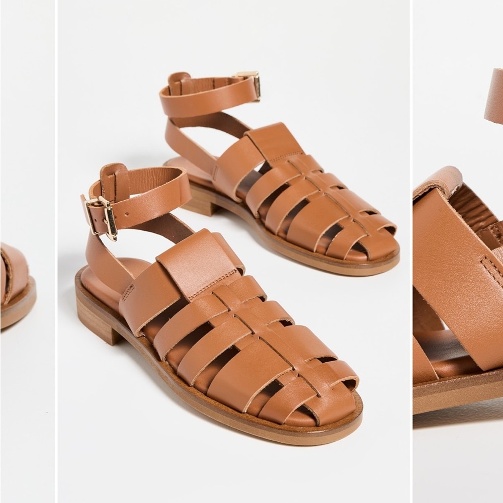 ALOHAS Tan Leather Fisherman Sandals